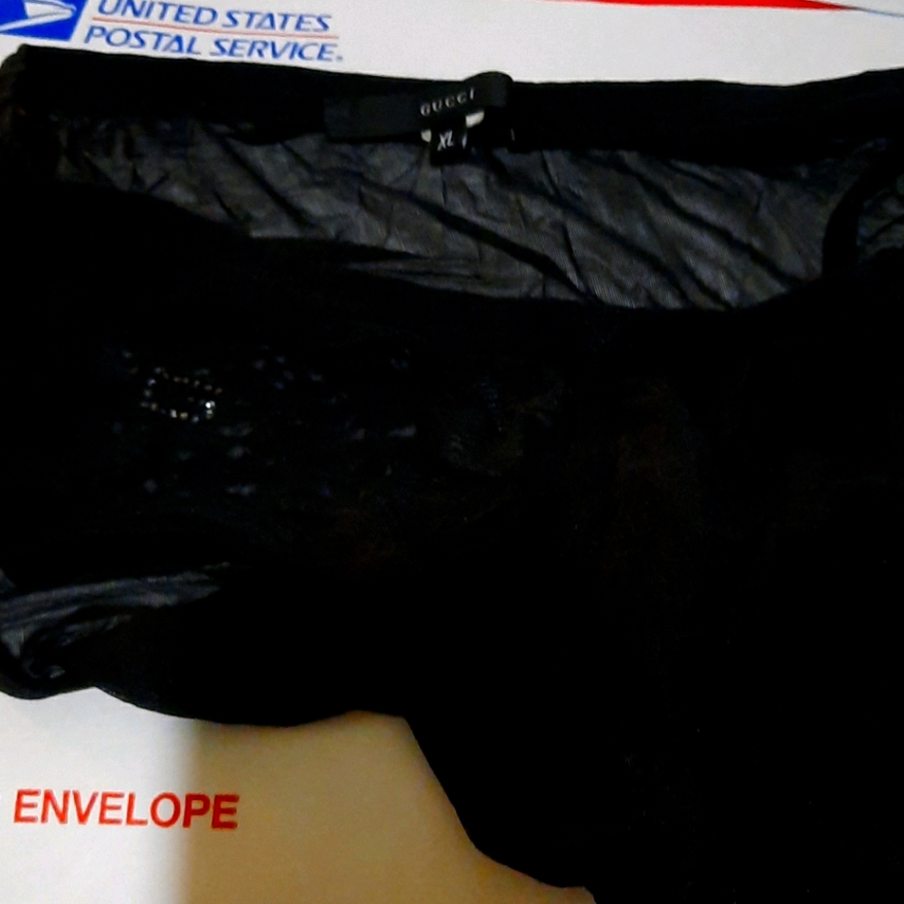 Gucci black Embellished briefs xl missing one ston